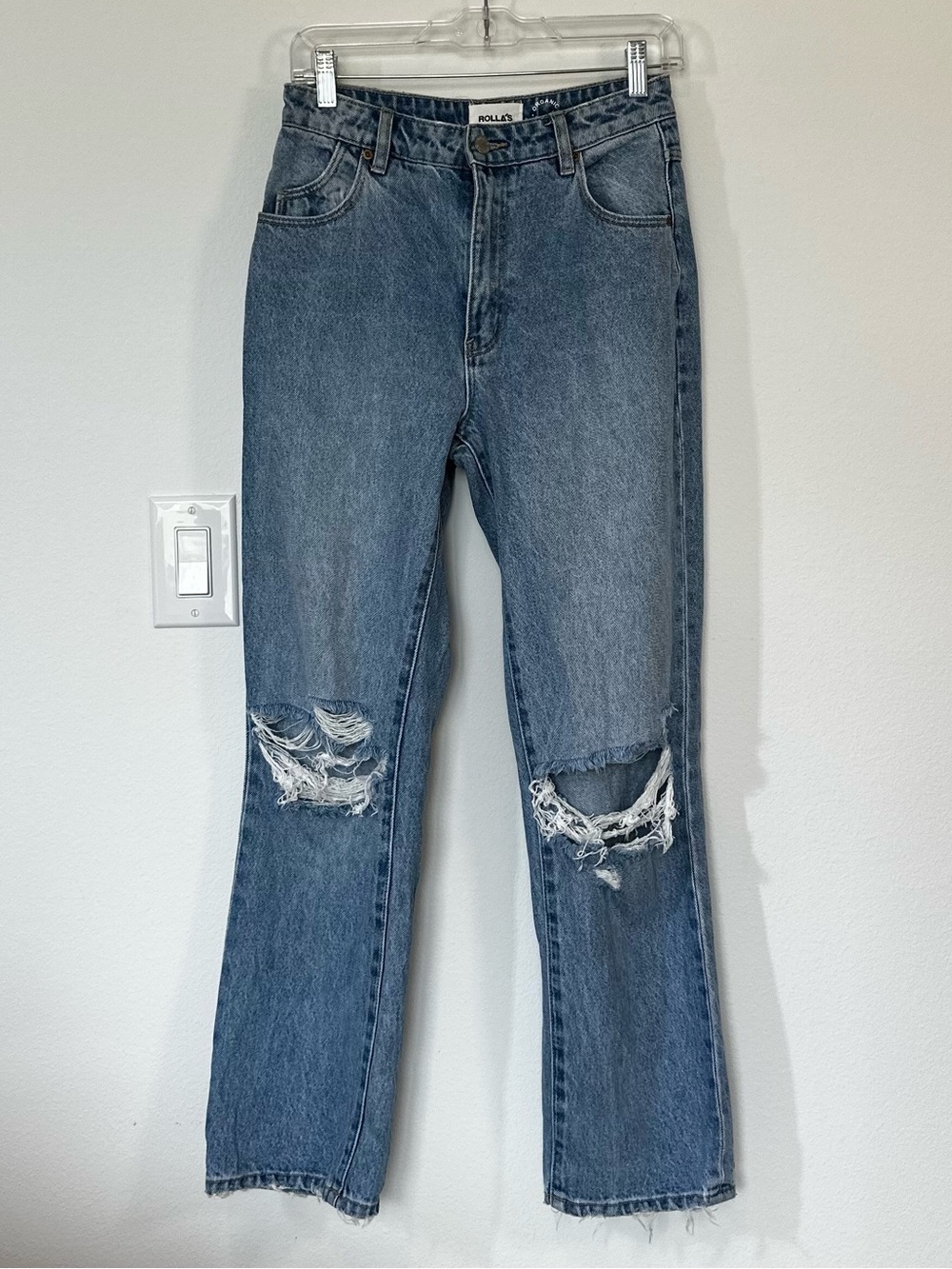 ROLLA’S Original High Rise Straight Distressed Jeans Size 27